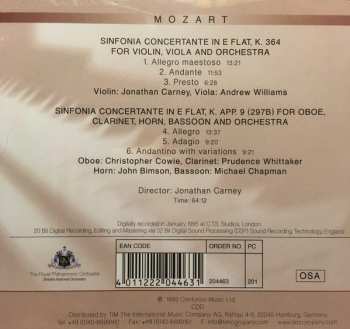 CD Wolfgang Amadeus Mozart: Sinfonia Concertante In E Flat, K. 364, Sinfonia Concertante In E Flat, K. App. 9 (297b) 546003