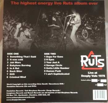 LP The Ruts: Live At Deeply Vale 1978 CLR | LTD | NUM 605924