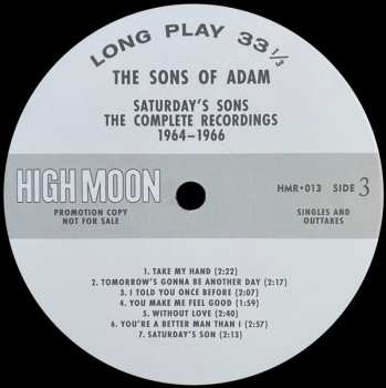 2LP The Sons Of Adam: Saturday's Sons | The Complete Recordings: 1964​-​1966 634473