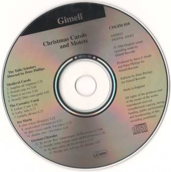 CD The Tallis Scholars: Christmas Carols And Motets 659160