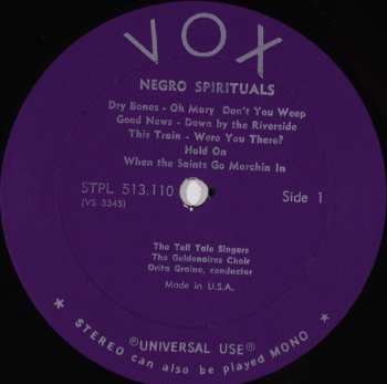 LP The Tell Tale Singers: Negro Spirituals 610391