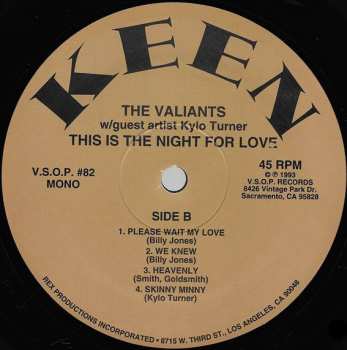 LP The Valiants: This Is The Night For Love 607513