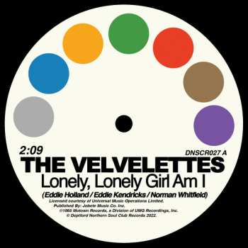 Album The Velvelettes: Lonely, Lonely Girl Am I / No One Could Love You More