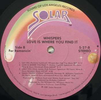 LP The Whispers: Love Is Where You Find It 543746