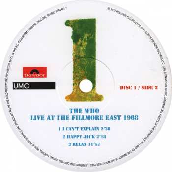 3LP The Who: Live At The Fillmore East 1968 288487