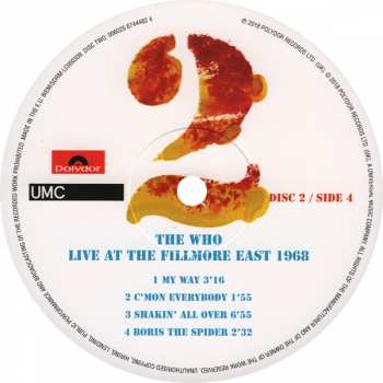 3LP The Who: Live At The Fillmore East 1968 288487