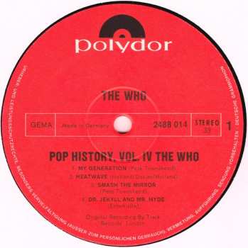 2LP The Who: Pop History Vol 4 636158