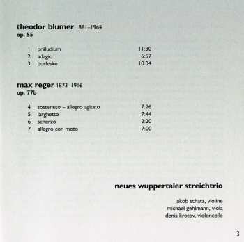 CD Theodor Blumer: Neues Wuppertaler Streichtrio 635172