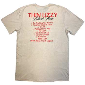 Merch Thin Lizzy: Thin Lizzy Unisex T-shirt: Black Rose Tracklist (back Print) (small) S