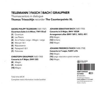 CD Thomas Triesschijn: Telemann / Fasch / Bach / Graupner: Thomascantors In Dialogue 574183