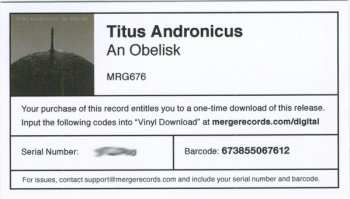 LP Titus Andronicus: An Obelisk LTD 341438