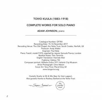 CD Toivo Kuula: Complete Works For Solo Piano 327155