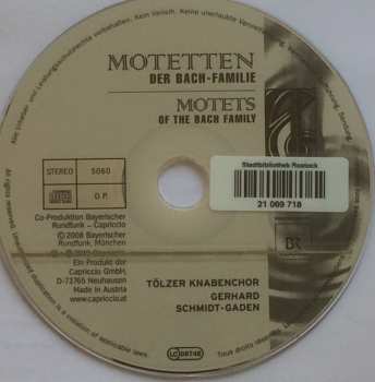 CD Tölzer Knabenchor: Motetten Der Bach-Familie = Motets Of The Bach-Family 148270