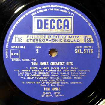 LP Tom Jones: Greatest Hits 643922