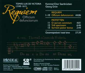 CD Tomás Luis De Victoria: Requiem - Officium Defunctorum 546550