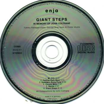 CD Tommy Flanagan: Giant Steps (In Memory Of John Coltrane) 567269