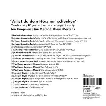 CD Ton Koopman: Willst Du Dein Herz Mir Schenken - Celebrating 40 Years Of Musical Companionship 603205