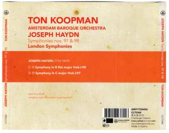 CD Joseph Haydn: Symphonies N° 97 & 98, London Symphonies Vol.1 654723