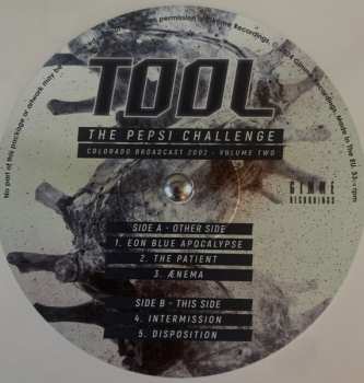 2LP Tool: The Pepsi Challenge Colorado Broadcast 2002 Volume Two CLR 631998