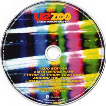 CD U2: Zoo TV (Live In Dublin 1993 EP) 623356