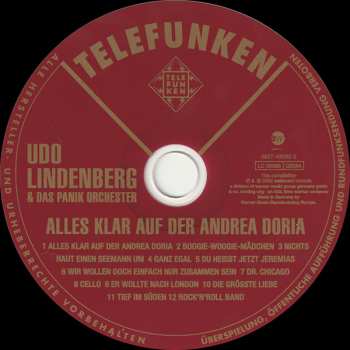 CD Udo Lindenberg Und Das Panikorchester: Alles Klar Auf Der Andrea Doria DLX 126886