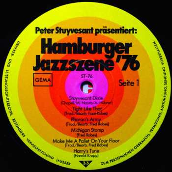 LP Unknown Artist: Peter Stuyvesant Präsentiert: Hamburger Jazzszene '76 543245