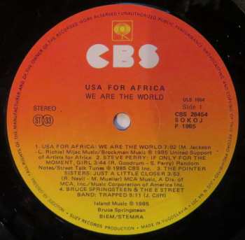 LP USA For Africa: We Are The World 639647