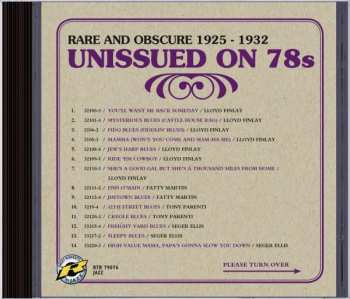 Album Various: Unissued On 78s: Rare And Obscure 1925 - 1932