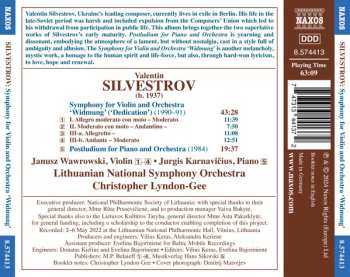 CD Valentin Silvestrov: Symphony For Violin And Orchestra 'Widmung' 619336