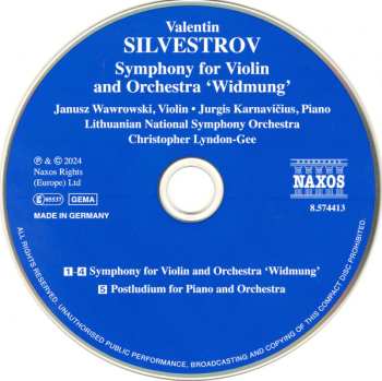 CD Valentin Silvestrov: Symphony For Violin And Orchestra 'Widmung' 619336