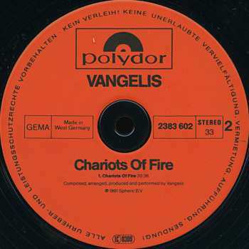 LP Vangelis: Chariots Of Fire 632296