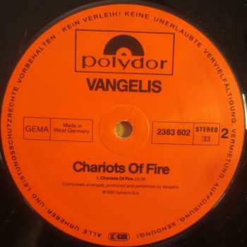 LP Vangelis: Chariots Of Fire (Music From The Original Soundtrack) 638364