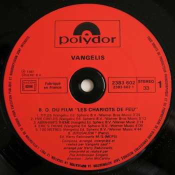 LP Vangelis: Les Chariots De Feu (Bande Originale Du Film) = Chariots Of Fire 641101