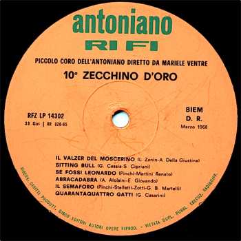 LP Various: 10° Zecchino D'Oro (Nella Versione Televisiva Del Piccolo Coro Dell'Antoniano) 611401