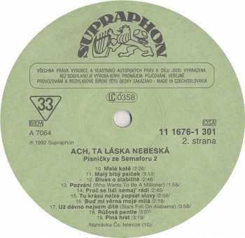 LP Various: Ach, Ta Láska Nebeská (Písničky Ze Semaforu 2) 383863