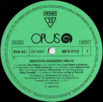 LP Various: Beatová Horúčka 1965-70 43347