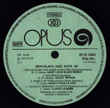 2LP Various: Bratislava Jazz Days 1982 442890