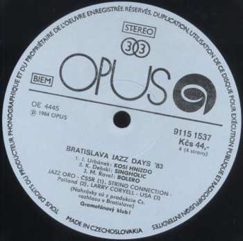 2LP Various: Bratislava Jazz Days 1983 628842