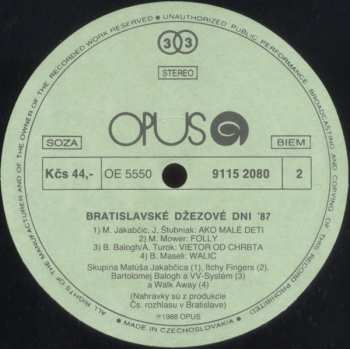 2LP Various: Bratislava Jazz Days '87 475805