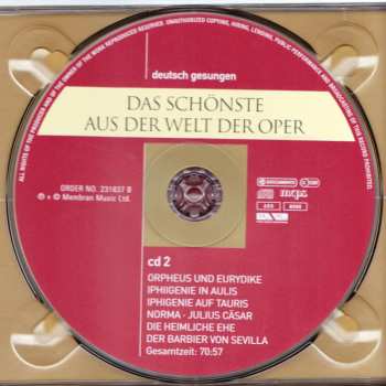 2CD Various: Das Schönste Aus Der Welt Der Oper | Don Giovanni, Cosí Fan Tutte, Figaros Hochzeit, Orpheus Und Eurydike, Iphigenie In Aulis, Iphigenie Auf Tauris, Norma U. A. DIGI 562175