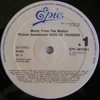 LP Various: Days Of Thunder (Music From The Motion Picture Soundtrack) 626903