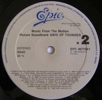 LP Various: Days Of Thunder (Music From The Motion Picture Soundtrack) 626903