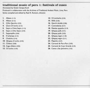 CD Various: Festivals of Cusco CLR 550918