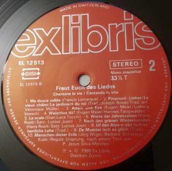 LP Various: Freut Euch Des Liedes = Chantons La Vie = Cantando La Vita 50104