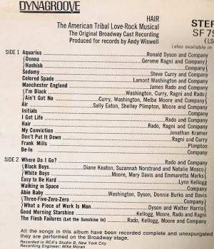 LP Various: Hair - The American Tribal Love-Rock Musical - The Original Broadway Cast Recording 589134