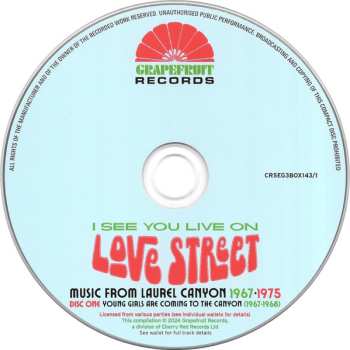 3CD/Box Set Various: I See You Live On Love Street (Music From Laurel Canyon 1967-1975) 560349