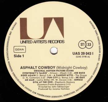 LP Various: Asphalt Cowboy (Original Motion Picture Score) 630133