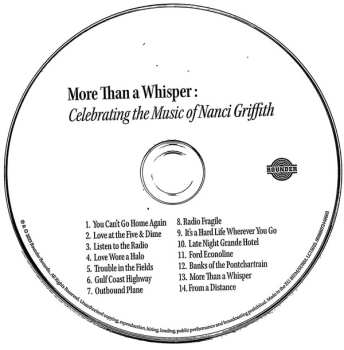 CD Various: More Than A Whisper: Celebrating The Music Of Nanci Griffith 566499