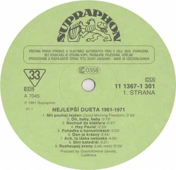 LP Various: Nejlepší Dueta 1961-1971 43111