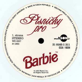 LP Various: Písničky Pro Barbie CLR 628844